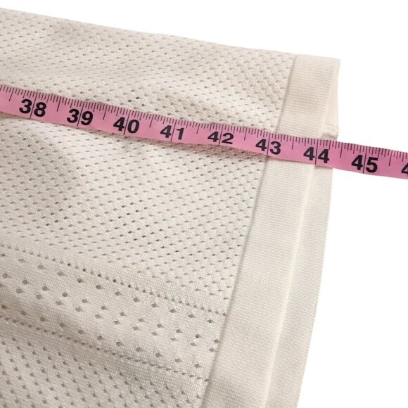 90s Sleeveless Maxi Dress Women Medium Ivory White Open Knit Party Resort Club - Picture 5 of 16